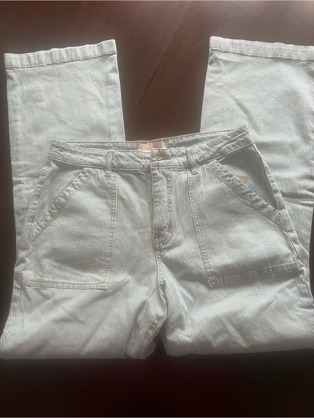 Copper Fish NWT light blue/white pinstripe denim jeans pants. 30” W/ 30” L